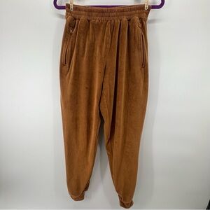Skims sz Medium Sienna Brown Velour Pull-On High Waist Joggers Lounge Preppy